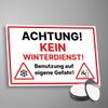 Achtung Kein Winterdienst Sign 20 x 30 cm Weatherproof Aluminium