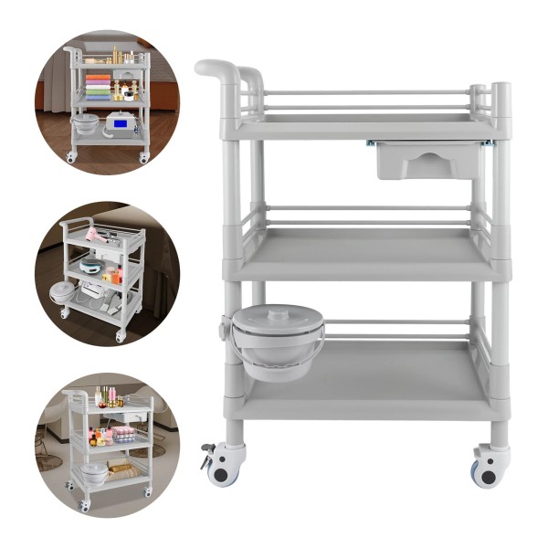 Unbranded 3-tier Beauty Salon Cart Beauty Instrument Cart Rolling Tool