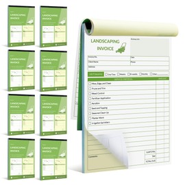 Harfesto Professional Garden Invoice Receipt Book, Landscaping Invoice Book for Small Business - 5.7 X 8.3 in, 2-Part Carbonless Work Order Forms, 400 Sets (8 Books) - Lawn Care Equipment Accessories