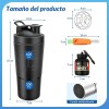 Shaker de Proteína HomeChi 700ml Acero Inoxidable Negro con Compartimento