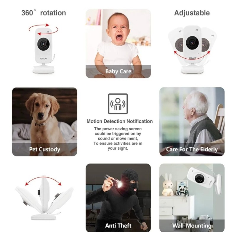 Axvue Video Baby Monitor 1080P Up To 1000ft Full HD