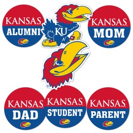 Desert Cactus The University of Kansas Sticker Jayhawks KU Vinyl Decals Laptop Water Bottle Car Scrapbook (Round Family)