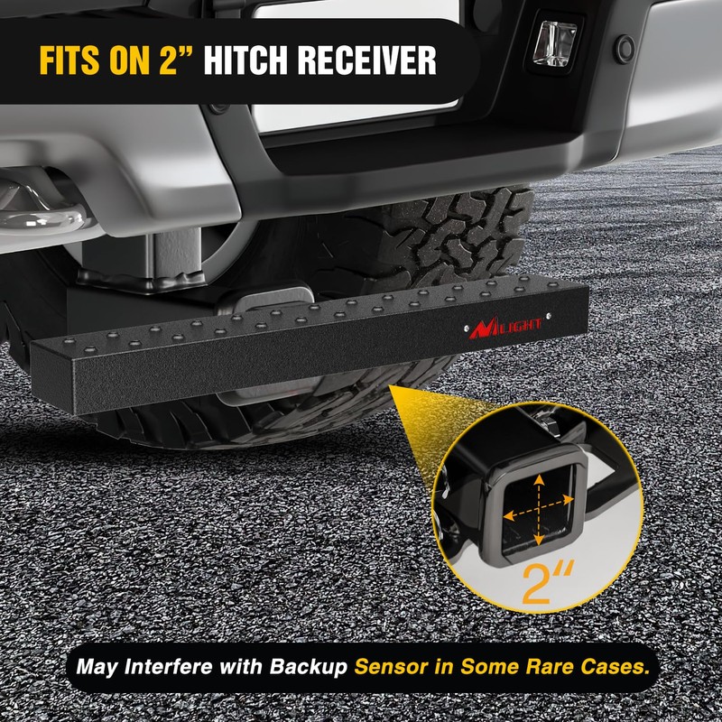 Nilight Hitch Step with 2" Hitch Receiver Rear Bumper Guard