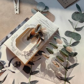 Y2k Green Press on Nails Almond Fake Nails with Designs Glossy French Tip Nails Press on Acrylic Nails Silver False Nails Irregular Star Glue on Nails Medium Crocodile Stick on Nails for Women 24Pcs