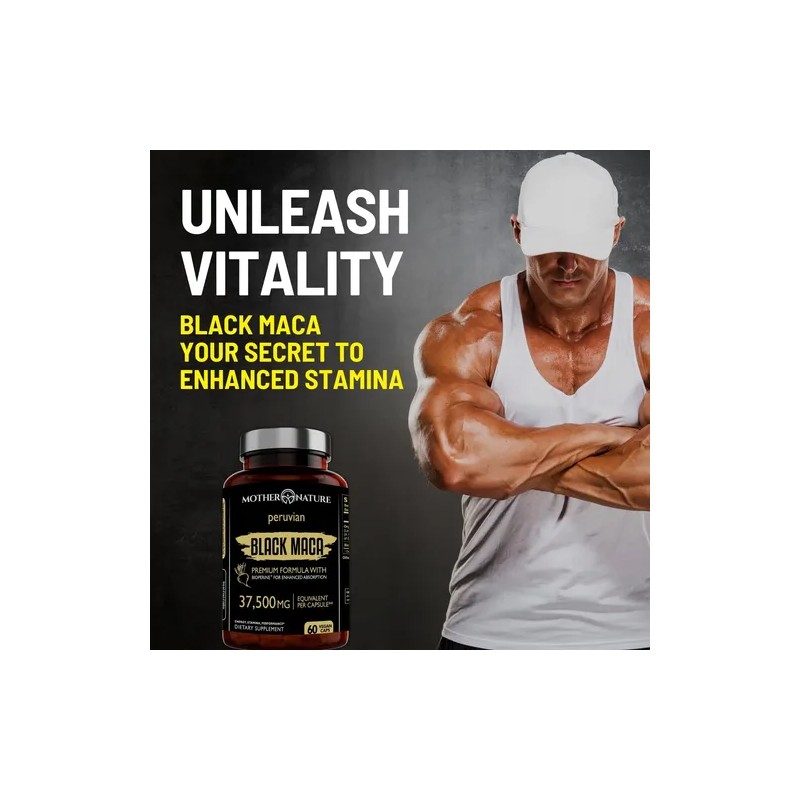 Black Maca Root 50:1 Extract 37,500 Mg 60 Cápsulas