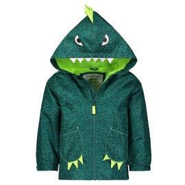 Carter's Boys' Critter Rainslicker Lightweight Rain Jacket Raincoat (14, Green Dino)