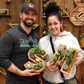 QUINTRA Decorative Wall Wooden Letters with Artificial Succulents Bryophytes Vertical Artificial Garden Pots Living Wall Art Flower Pots (J, One Size)