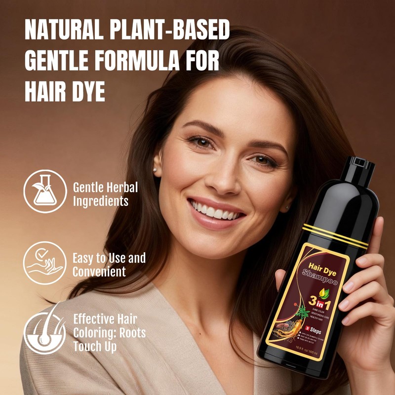 BOJICA MEIDU Dark Brown Hair Color Shampoo for Gray Coverage,