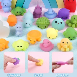 200 Pcs Mochi Squishy Toys (Random) Kawaii Mochi Squishies Toy for Kids, Mini Soft Stress Relief Toy for Birthday Party Favors, Easter Egg Fillers, Classroom Prize, Pinata Loot Goodie Bag Filler