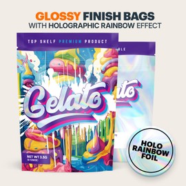 Gelato - 100 x Aluminium Foil lined Mylar bags, Ziplock Storage Pouches, Baggies, Food or Craft Use (9.8cm x 13cm)