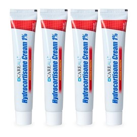 CareAll Hidrocortisona 1%, tubo de 1 onza (paquete de 4), crema anti-picazón de fuerza máxima, alivio de la picazón y enrojecimiento de picaduras de i