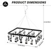 AnnZhao Windproof Sock Dryer Hanger, 26 Pegs Aluminum Hanging Clothes