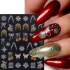 9 Sheets New Year Nail Stickers 3D Self-Adhesive Santa Claus