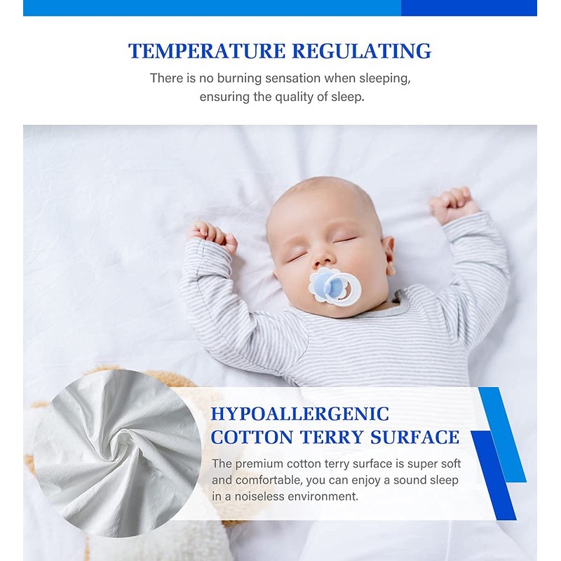 Queen Mattress Protector Noiseless,Mattressprotector Queen,Waterproof Mattress Cover Soft Breathable Cotton