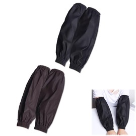 [BOOHUQICH] 腕カバー 作業用アームカバー 園芸用品 家庭用 超撥水 台所クリーニング 汚れ防止 耐油 軽量 薄い 作業用 洗車用 男女兼用 2セット入り（黒＋ブラウン）