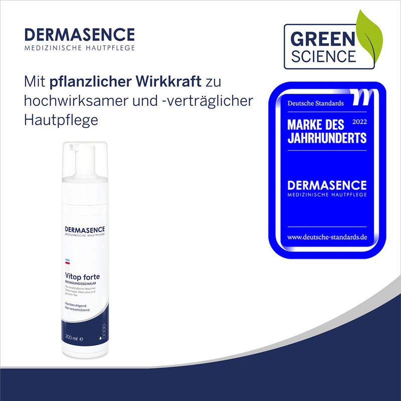 DERMASENCE Vitop Forte Cleansing Foam, 200 ml - Mild, Soap-free