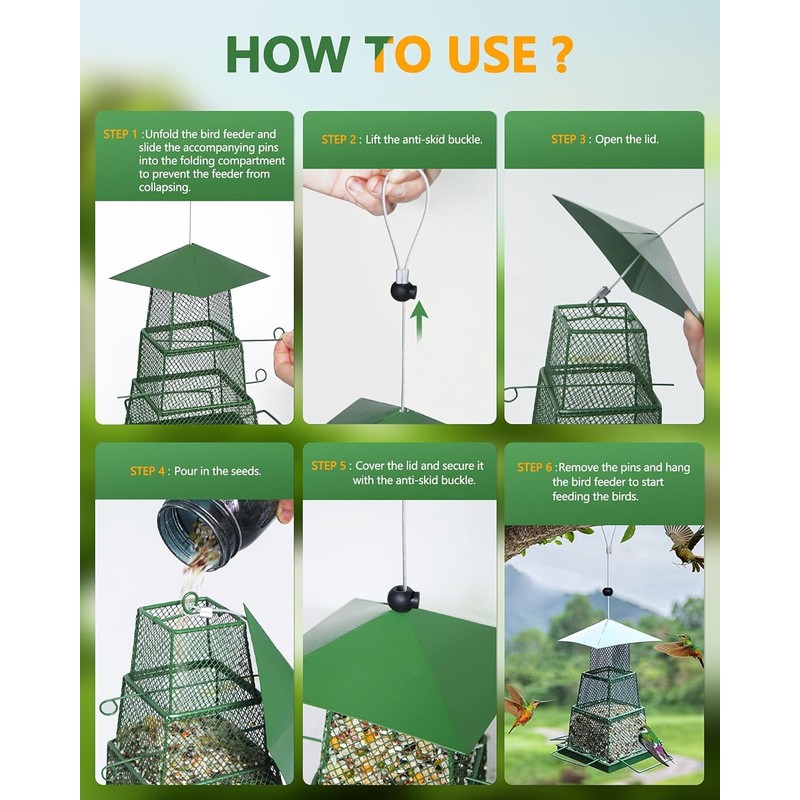 KTQUICK Bird Feeder for Birds, Bird Feeder, Bird Feeder for
