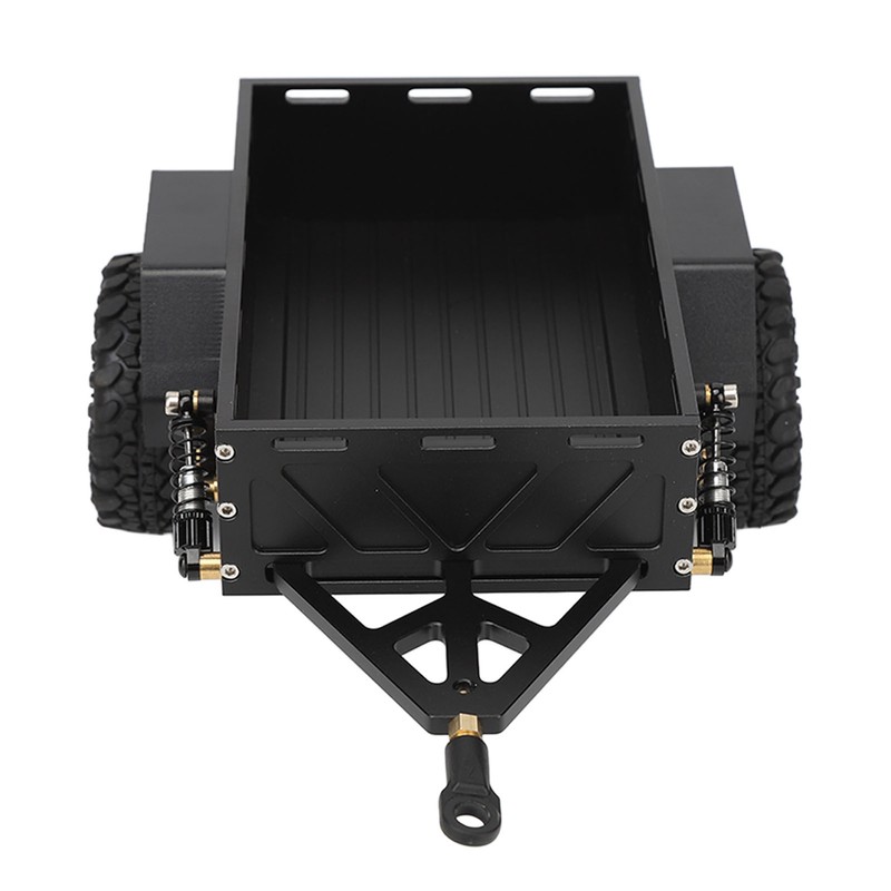 RC Car Hitch Trailer Aluminum Alloy Antislip Rubber Tire Rustproof