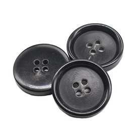 ByaHoGa Pack of 10 25 mm Black Buttons Real Horn Buttons for Suits Jackets Coats Uniform (Black)