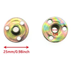 RLECS 20PCS 1/4''-25x1'' Brad Hole Tee Nut Round Base T-Nut Hardware Accessories