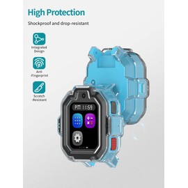 [2pack] Case for TickTalk 5,NOUKAJU Smartwatch Cover TPU Material,Easy to Install,Drop-Proof,Soft,Protective Case for TickTalk 5 Kids Smart Watch(Clear+Clear)