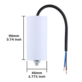 VEXUNGA 30µF 450V Motor Capacitor Starting Capacitor 30uF 30uF 450V 45x95mm CBB60 Capacitors Cable M8 for Electric Motor