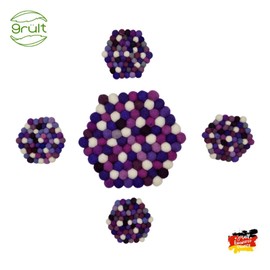 Grült Home Trivet - Felt Trivet for Cups, Pots, Pans and Cups, Hand-Felted in Nepal (Hexagonal 20 cm, Purple)