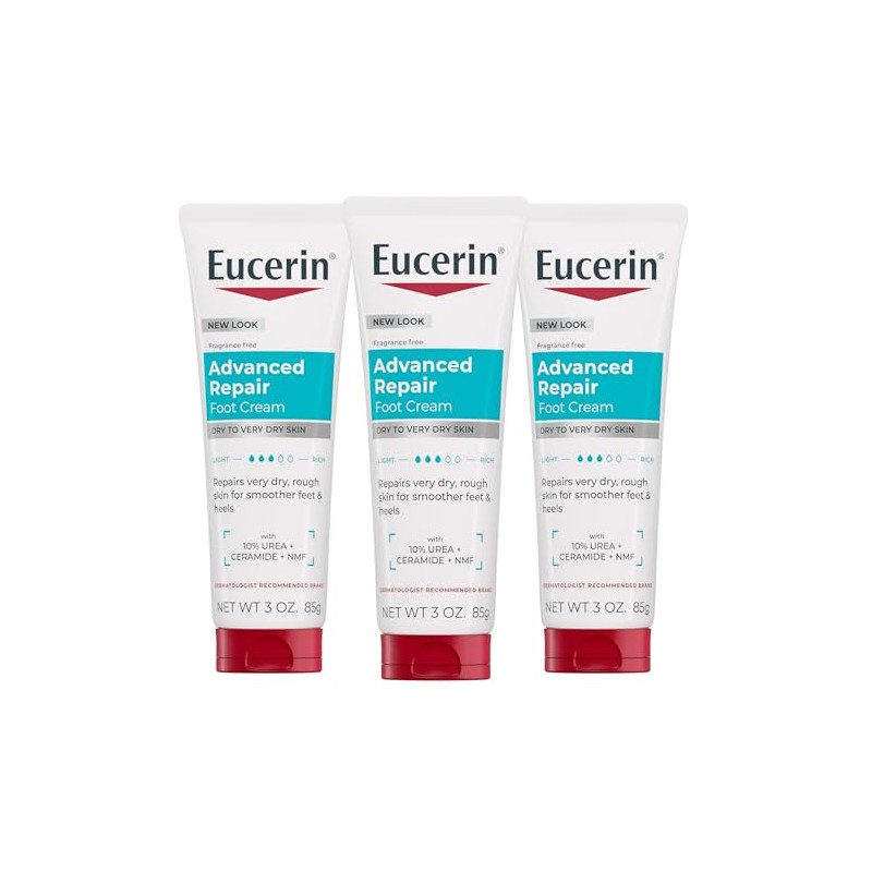 Eucerin Intensive Repair, Extra-Enriched Foot Creme, 3 Oz (Pack of