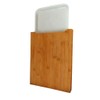 Bamboo Kitchen Cutting Board with Sliding White Tray, Heavy-Duty Food