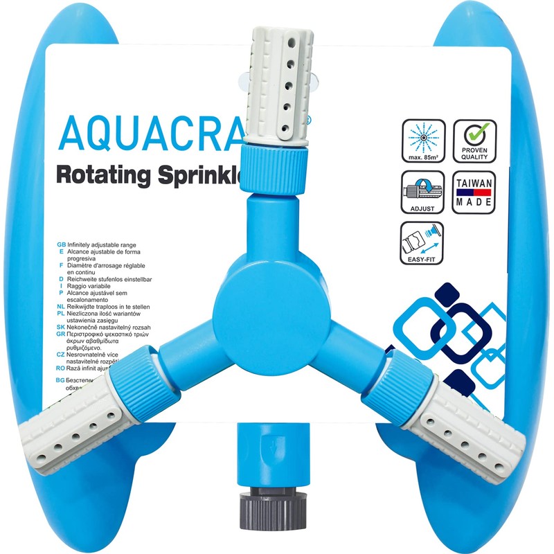 AQUACRAFT Circular Sprinkler for Large Area Coverage, Adjustable 360 Degree