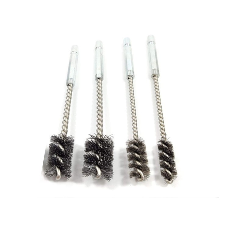 4 Piece Stainless Steel Wire Brush for ports, tubes, bearings