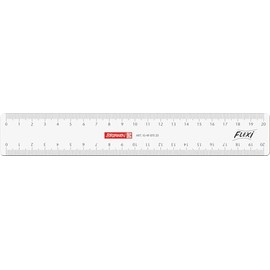 Brunnen 104987020 Flexi Ruler for School and Office, 20 cm, Unbreakable, Crystal Clear, for Left and Right Handers