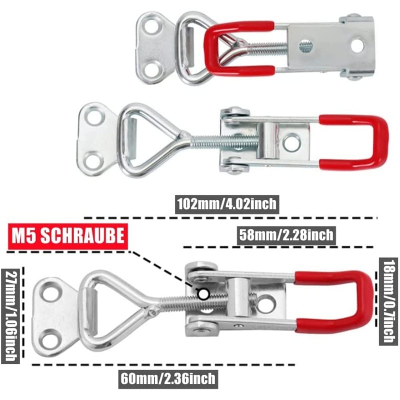 2 Pack Metal Toggle Latch,Box Closure Tension Lock Toggle Clamp