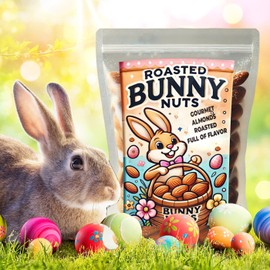 Roasted Bunny Nuts - Gourmet Salted Roasted Almonds for Adult Easter Gifts, Sophisticated Basket Fillers, and Savory Holiday Treats - 8oz Bag