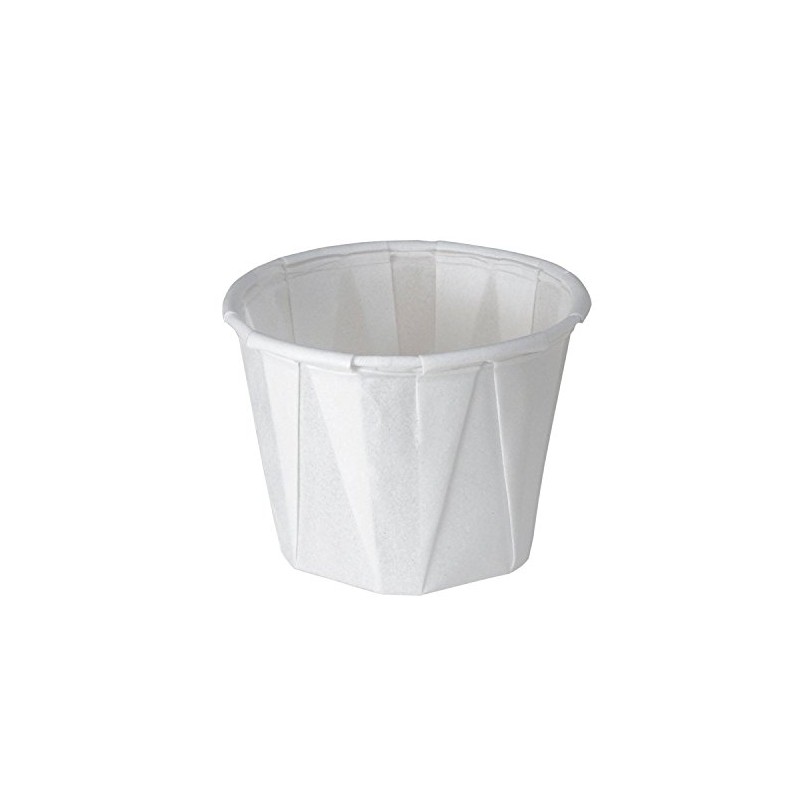 Solo 100-2050 1-oz. White Treated Paper Pleated Soufflé Portion Cup