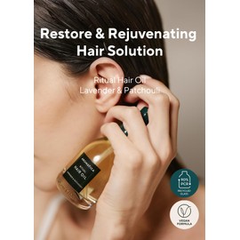 AROMATICA Ritual Hair Oil Lavender & Patchouli 50ml / 1.6 fl. oz. Nourishing Hair Oil for Dry and Damaged Hair, Silicone Free, No Artificial Fragrance Added