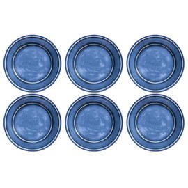 Abode Homewares Madison newWave Microwave Safe Premium Melamine Dinner Plate, Blue, Set of 6, 10.5"