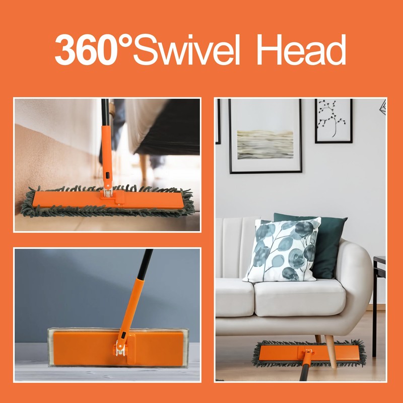 JEHONN Dust Mop for Hardwood Floors, Broom Duster with Unique
