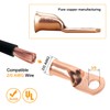 SVAAR 10pcs 00 Gauge Copper Lugs 2/0 AWG-3/8" Ring Terminal