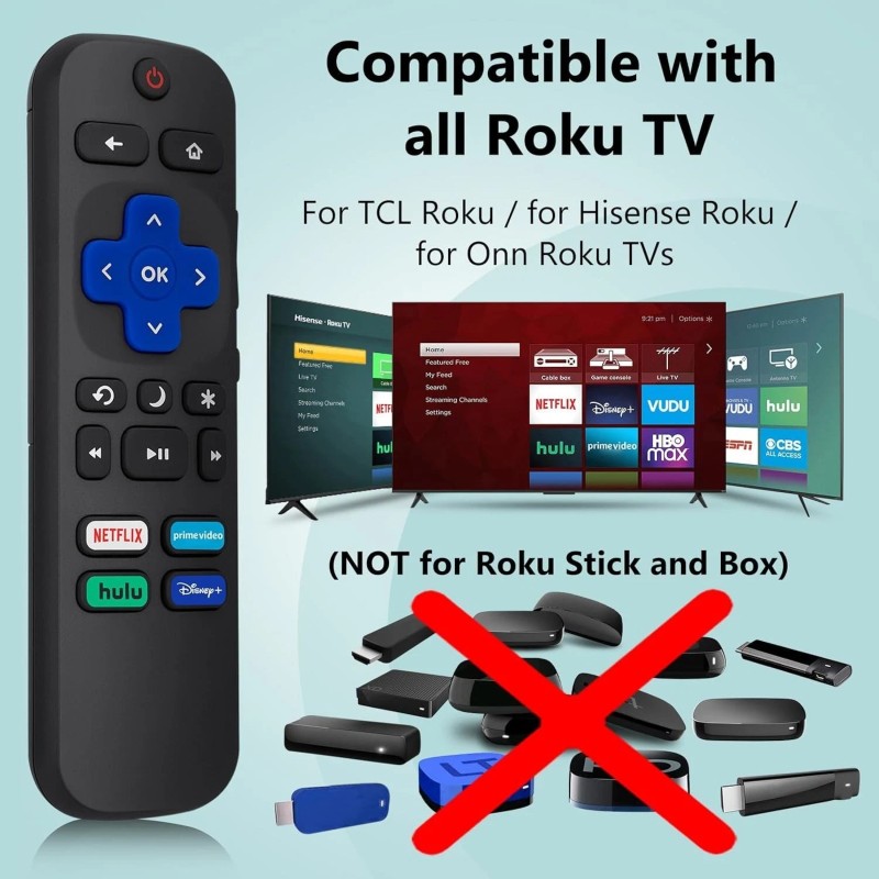 mywebstart 2pack Remote Control Replacement for All Roku TV,TCL/Hisense