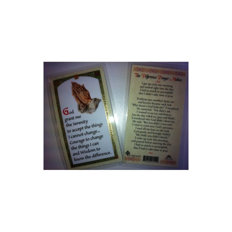 Holy Prayer Cards for The Serenity Prayer in English