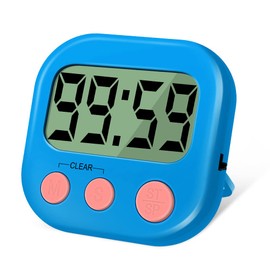 Kitchen Timer, Kitchen Timers for Cooking, Digital Visual Timer Magnetic Countdown Timer with Loud Alarm, Big Digit, Back Stand, Hanging Hole for Shower, Bathroom, Study, Teacher, Kids (Blue)