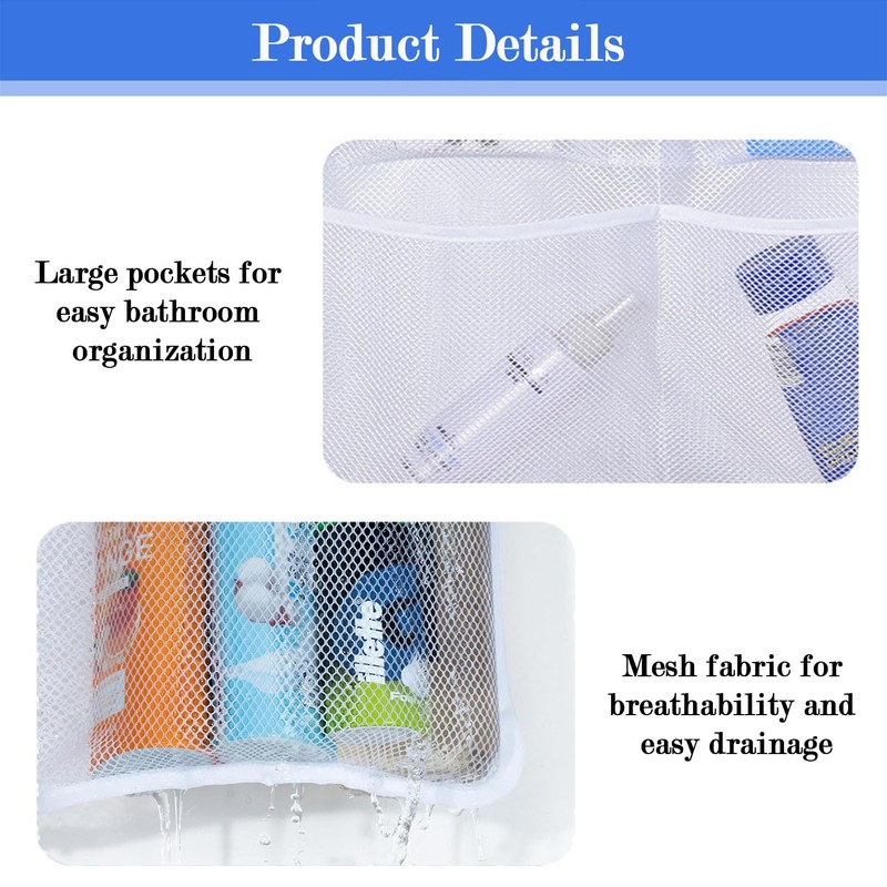 Mesh Shower Caddy,2 Pack Shower Bag Quick Drying to Hold