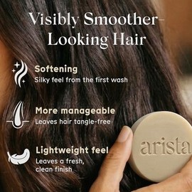 Arista - Barra de champú para cabello normal, sin sulfatos, shikakai y aceite de argán sólido, ecológico, vegano