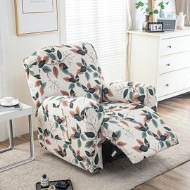 FUANGUI Recliner Chair Cover 4-Pieces Lazyboy Cover for Recliner Chair with Storage Pockets Furniture Protector for Living Room, Jacquard Sofa Slipcover for Kids, Pets, Dog and Cat, 31