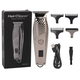 Hair Trimmer Rechargeable Low Noise Safe Portable Electric Hair Clipper with 3 Guide Combs for Men