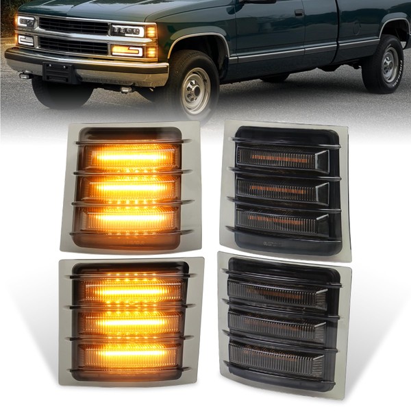 MOVOTOR LED Side Marker Lights with Amber Sequential Turn Signal