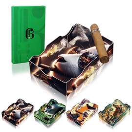 Portable Disposable Cigar Ashtray ，Foldable Design, Heat-Resistant Material ，Wide Slot Fits All Cigar Sizes ，Outdoor cigar ashtray,Travel & Outdoor present for Men(8pcs&7 * 10 * 3cm)