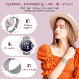 Smart Watch Women Smartwatch Sport: 1.27'' Fitness Watch Bluetooth Call with Heart Rate Blood Pressure SpO2 Sleep Monitor 110+ Sports Modes IP68 Waterproof Step Counter Fitness Tracker for Android iOS