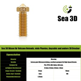 10x 0.4 mm Sea 3D Volcano Nozzle 3D Printer for Anycubic Kobra, Nozzle for Anycubic Vyper